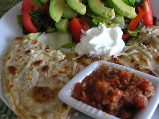 Chicken and Cheese Quesadillas with Green Salad: Tuesday, July 19, 2022